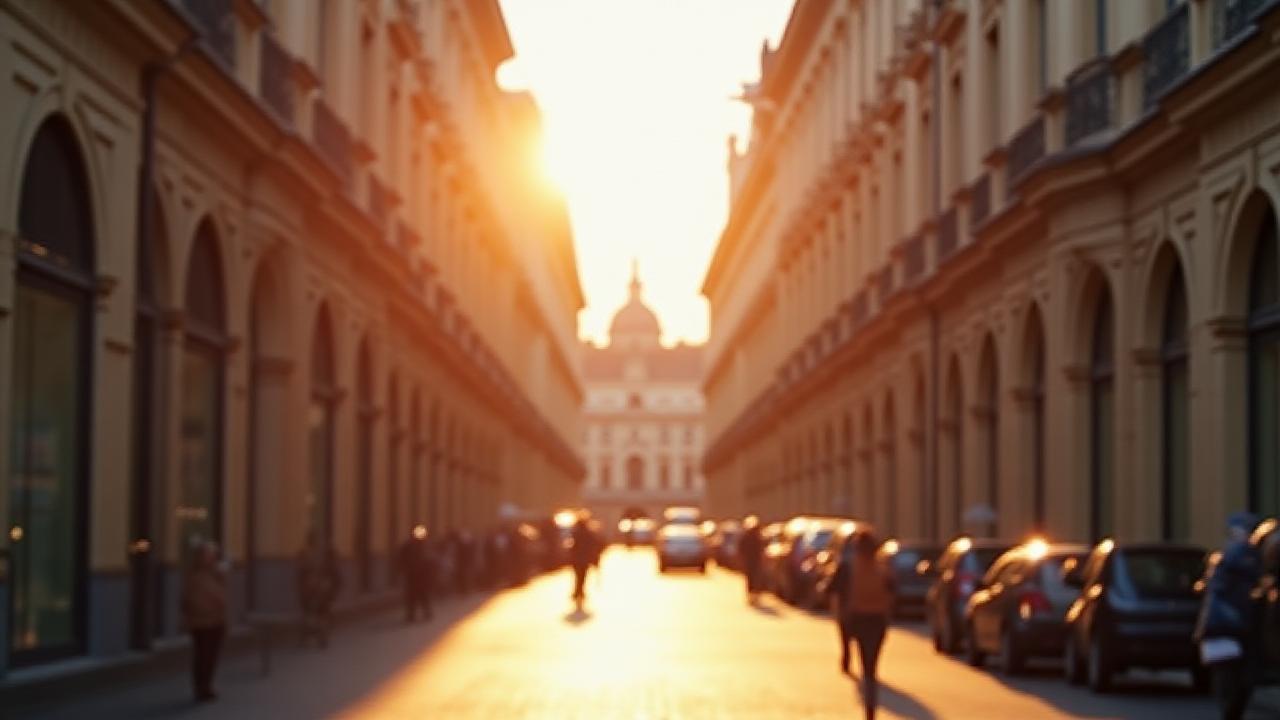 Ein heller Ankerplatz in Wien mit Sonnenlicht